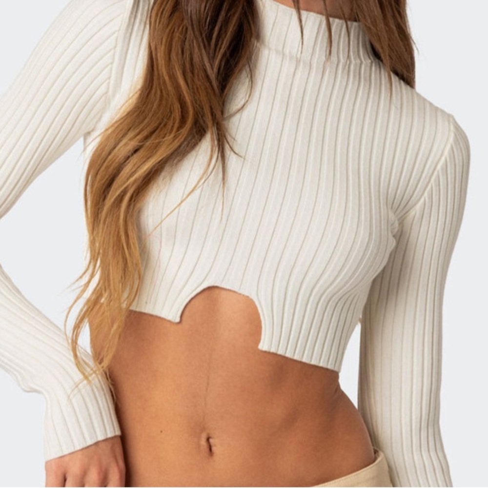 Edikted cream crop sweater